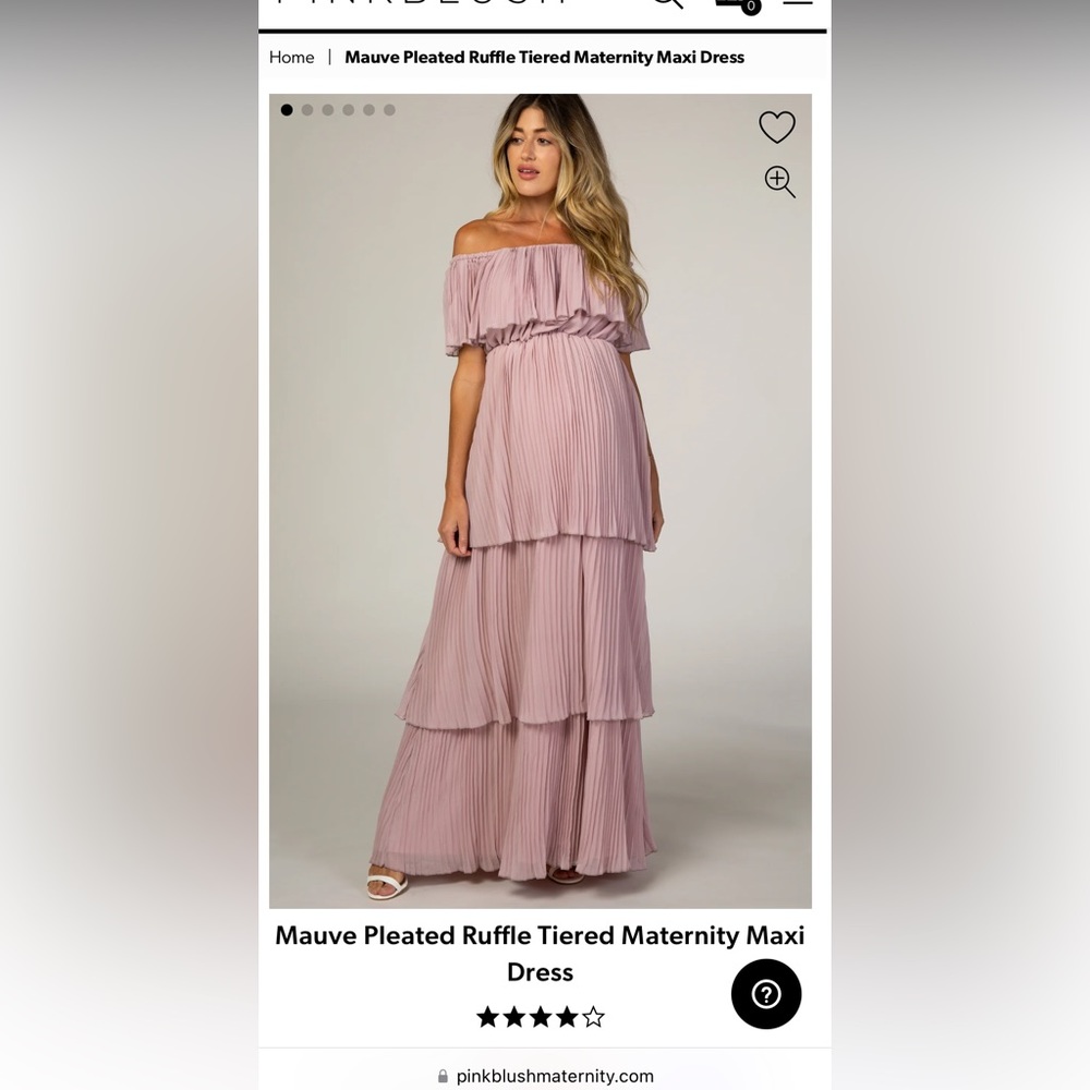 PinkBlush pleated maternity dress sz medium